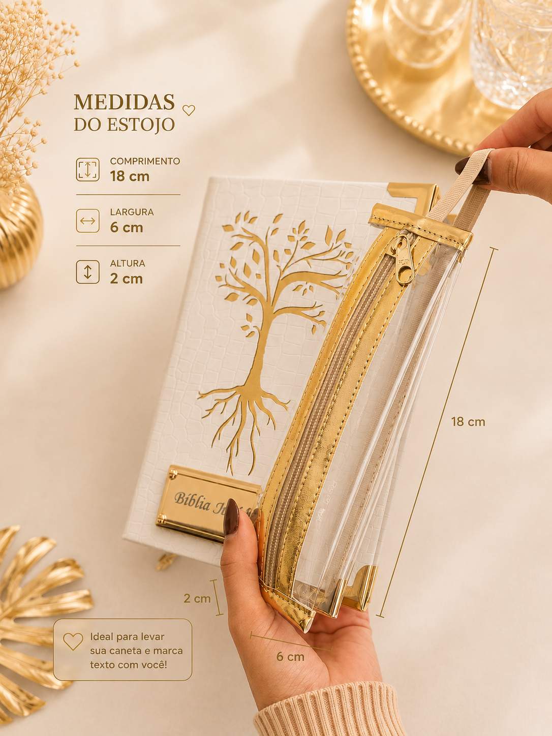 Estojo Dourado para Bíblia