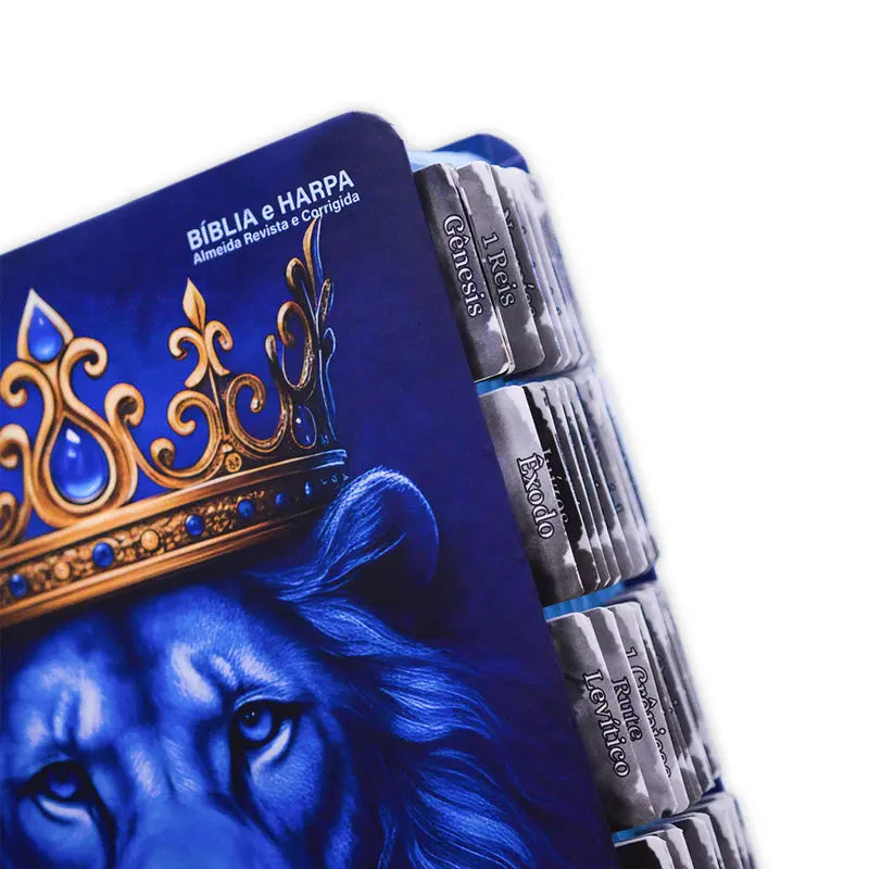 Bíblia Hipergigante | ARC - Com Índice Abas Adesivas - Leão Azul Real