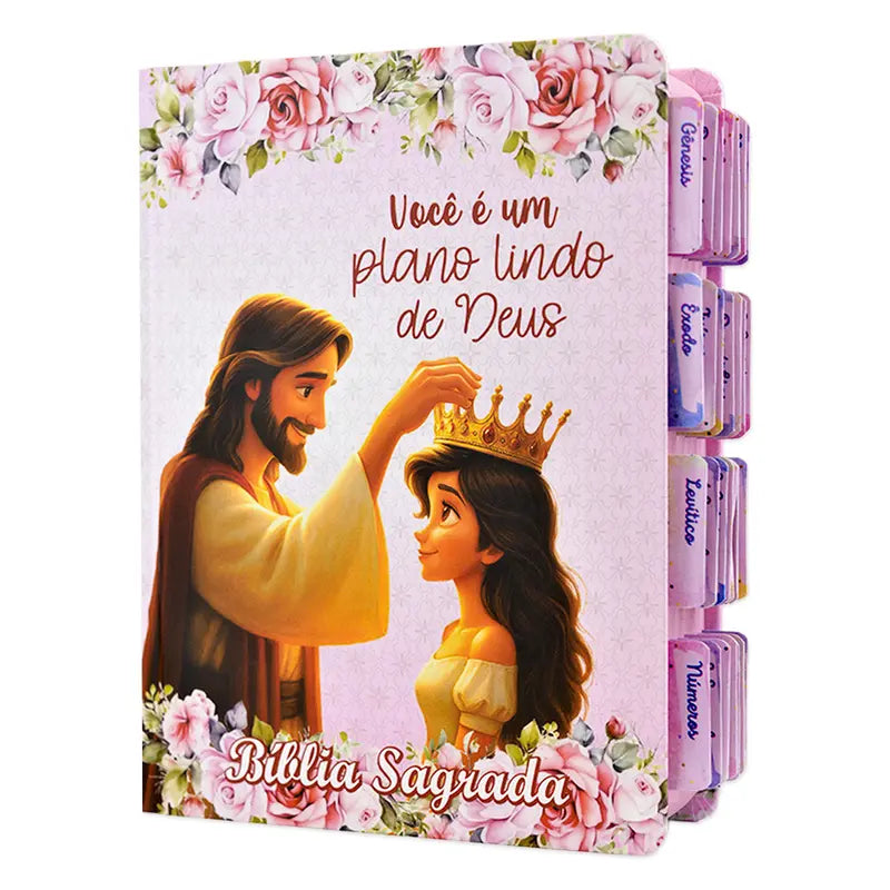Bíblia Sagrada Evangélica Fácil Leitura Feminina com Abas Adesivas - Plano de Deus 2026