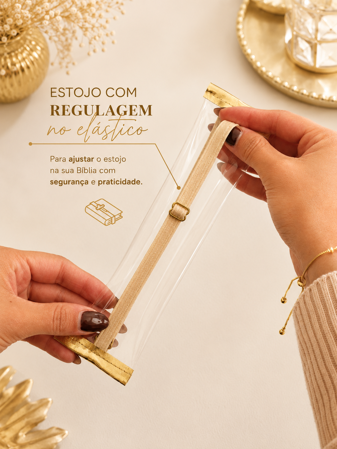 Estojo Dourado para Bíblia