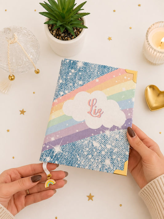 Bíblia Infantil Glitter Arco-Íris com Nome