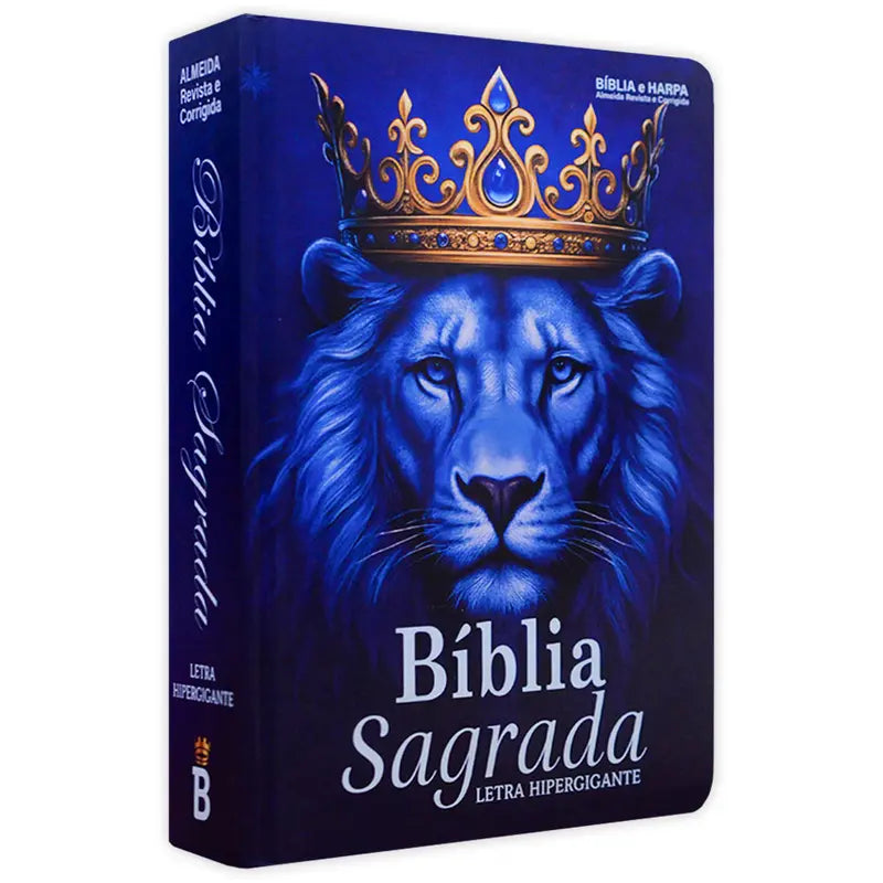 Bíblia Hipergigante | ARC - Com Índice Abas Adesivas - Leão Azul Real